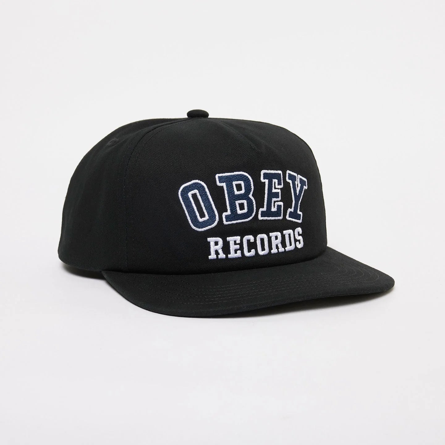 Obey Records 5 Panel Snapback (Black)