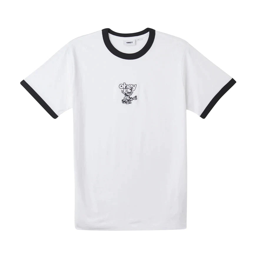 Obey Devil Ringer Tee (White-Multi)