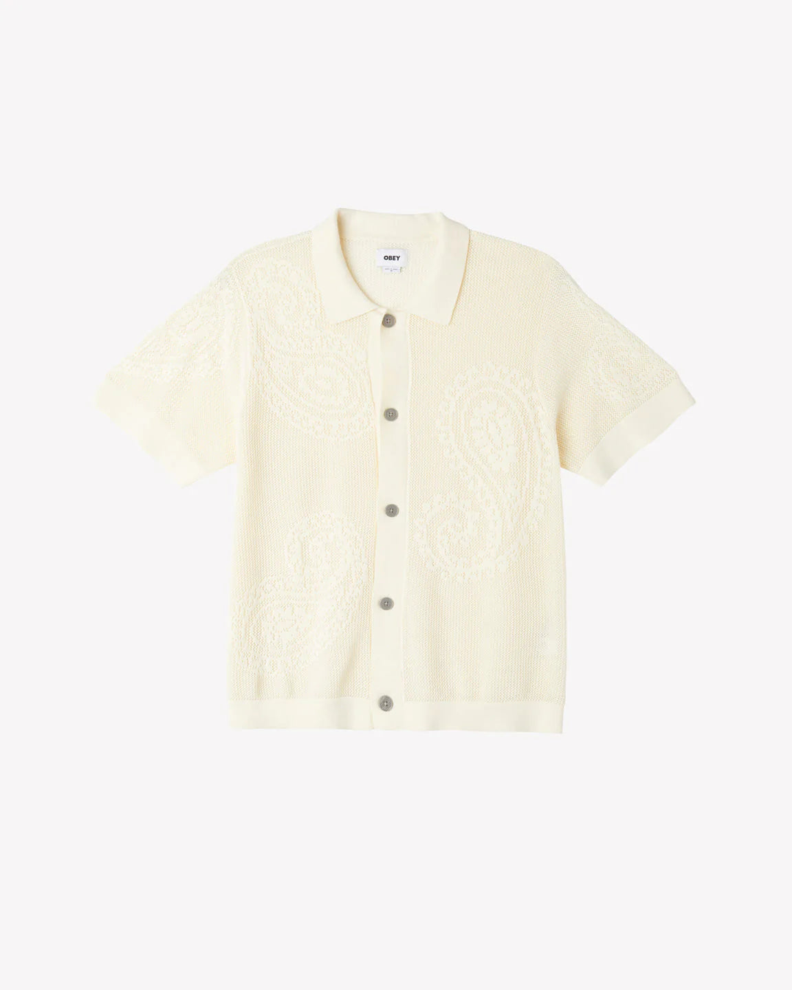 Tear Drop Open Knit Shirt (Unbleached)