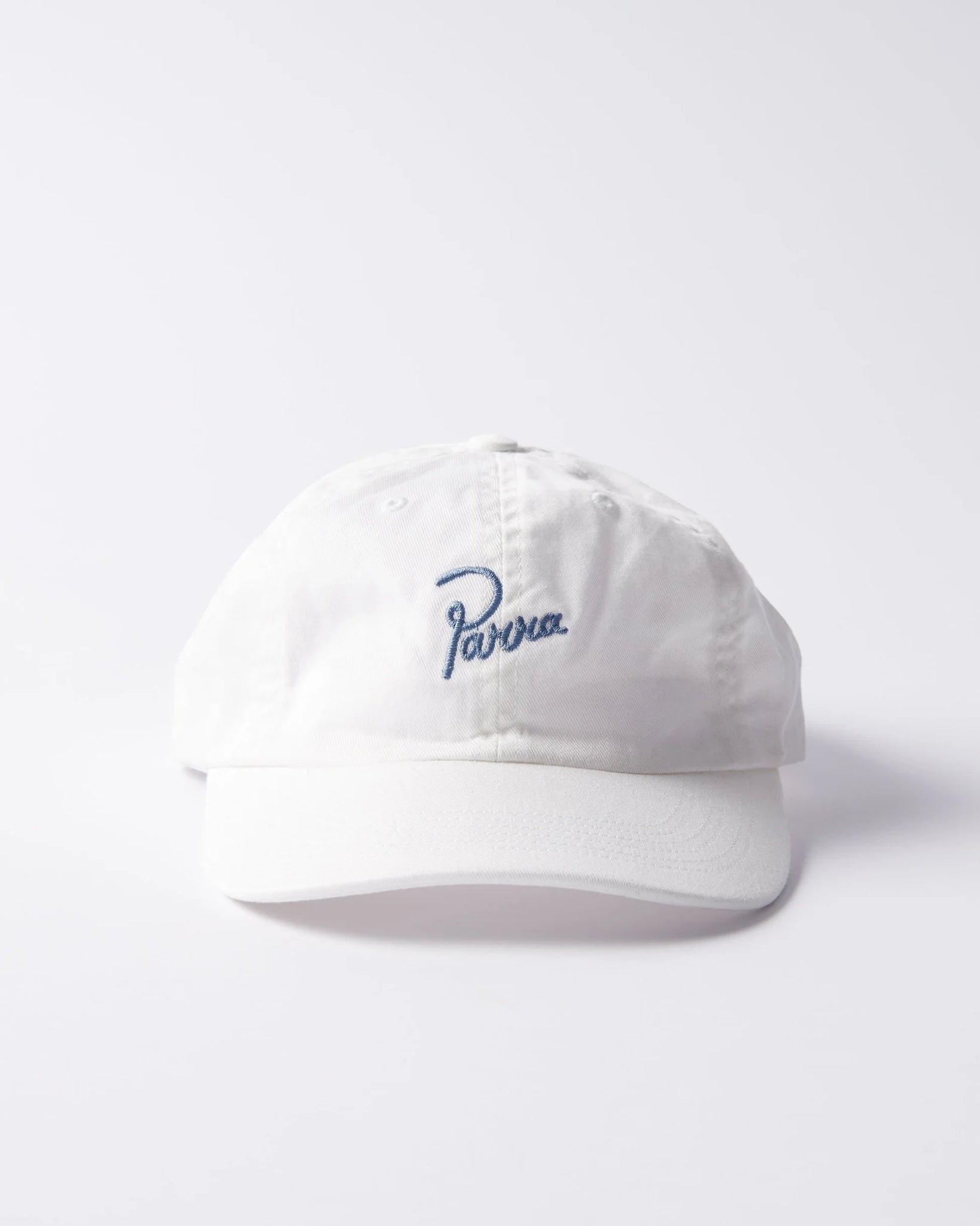 Parra script logo 6 panel hat (white)