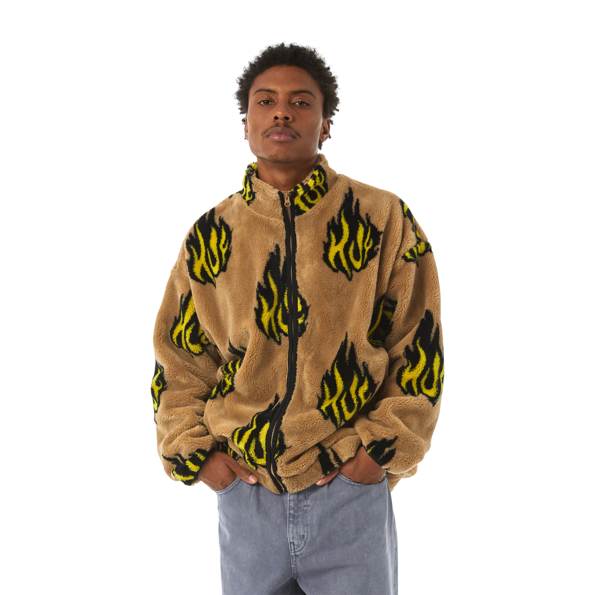 Flamin Zip Sherpa Fleece (Oatmeal)
