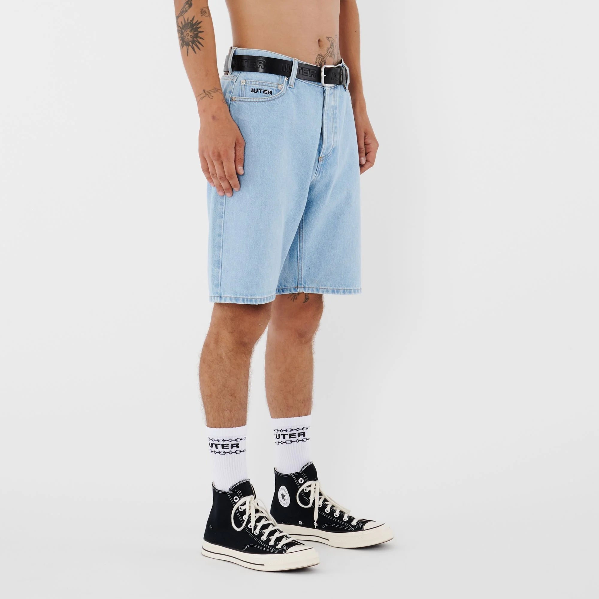 Light Blue Regular Denim Short