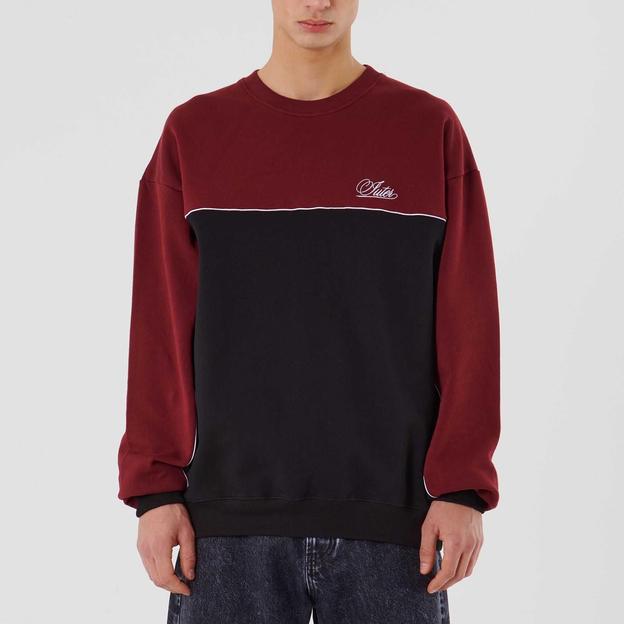 Burgundy Century Tail Crewneck (Black)