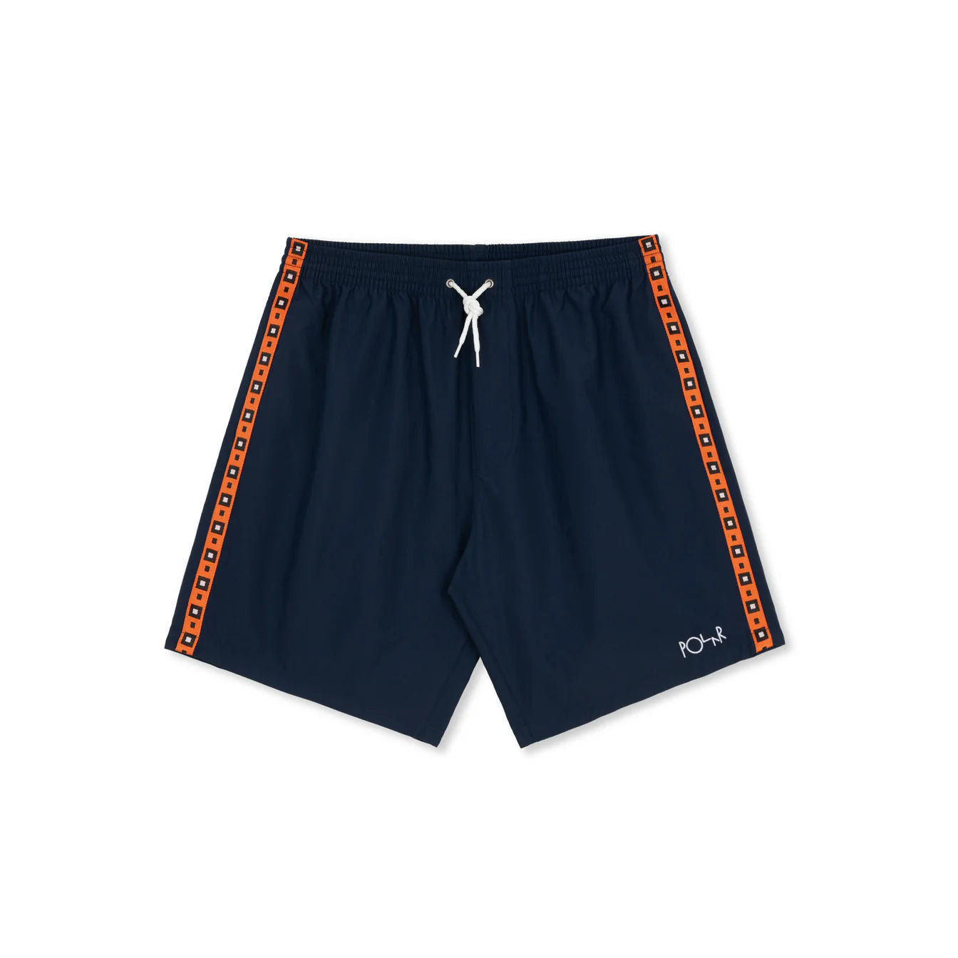 Swim Shorts Square Stripe (Navy/Orange + Black Jade Green)