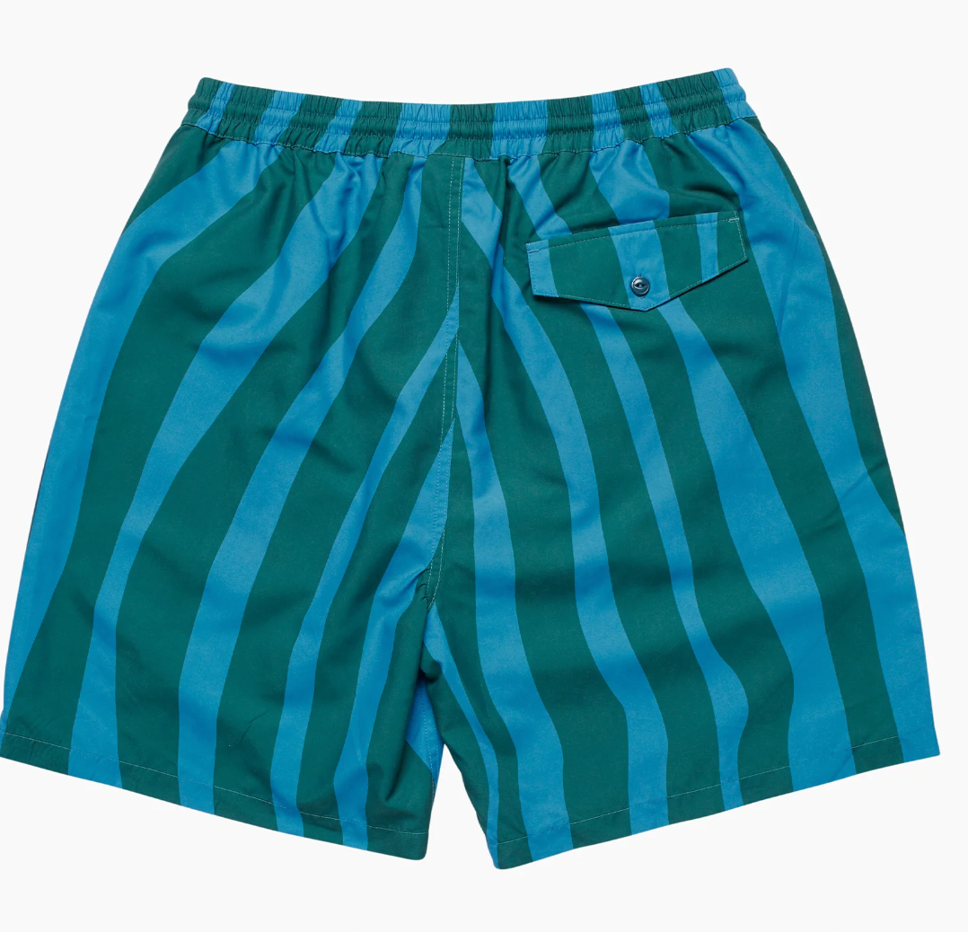 Aqua Weed Waves Swim Short (greek blue / teal)