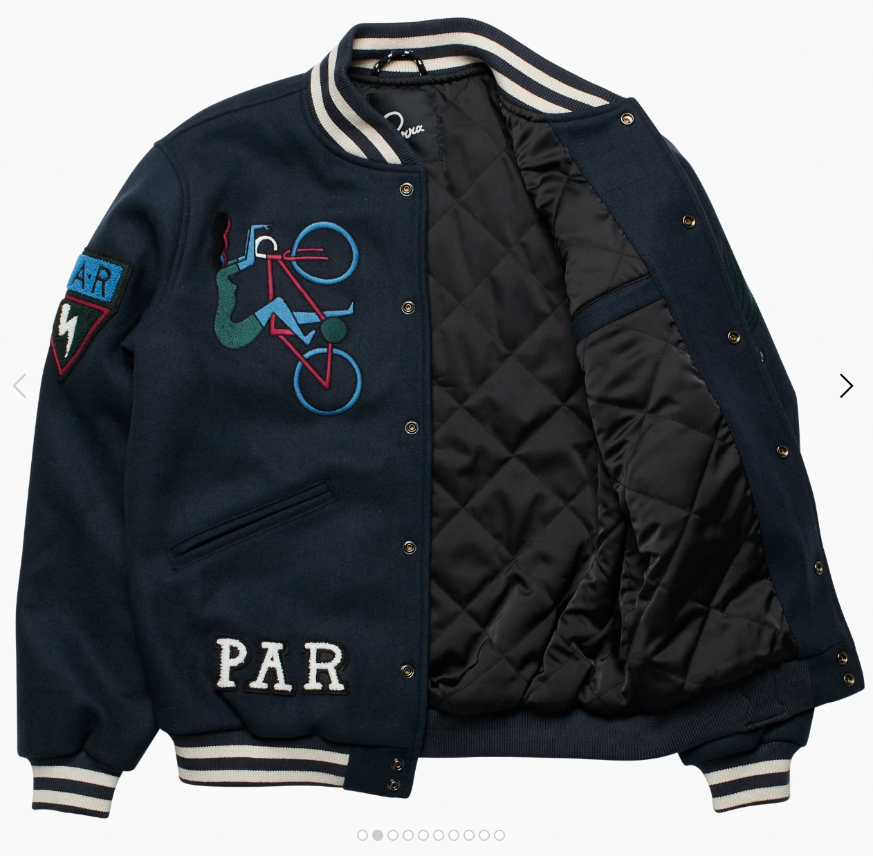 Run sit & bike varsity jacket (navy blue)