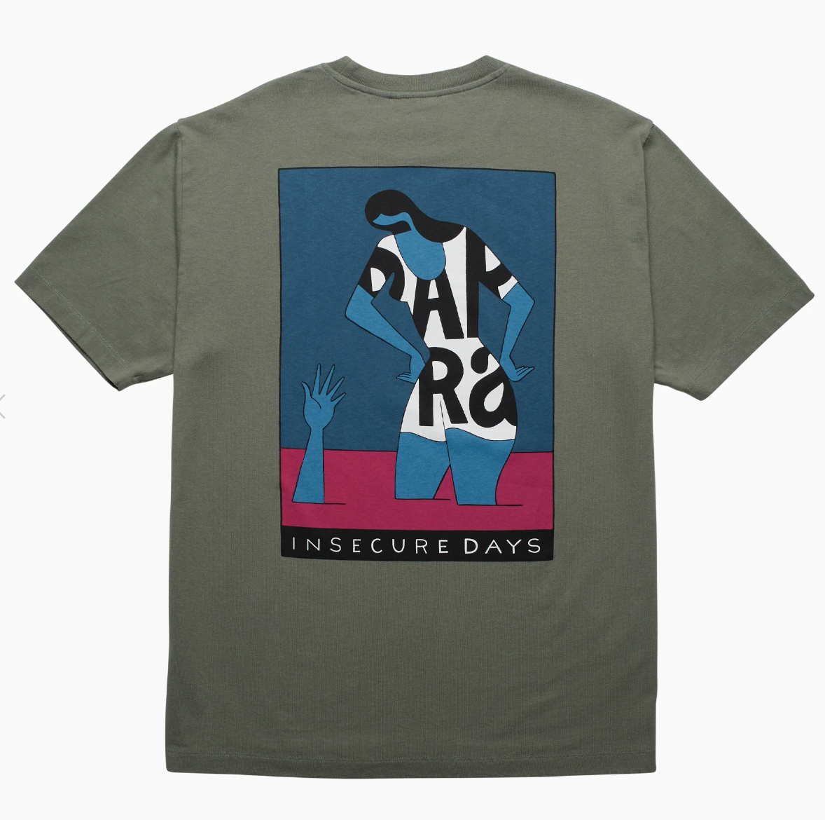 Insecure days t-shirt (greyish green)