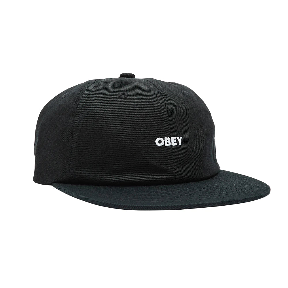 Bold Twill 6 panel strapback (black)