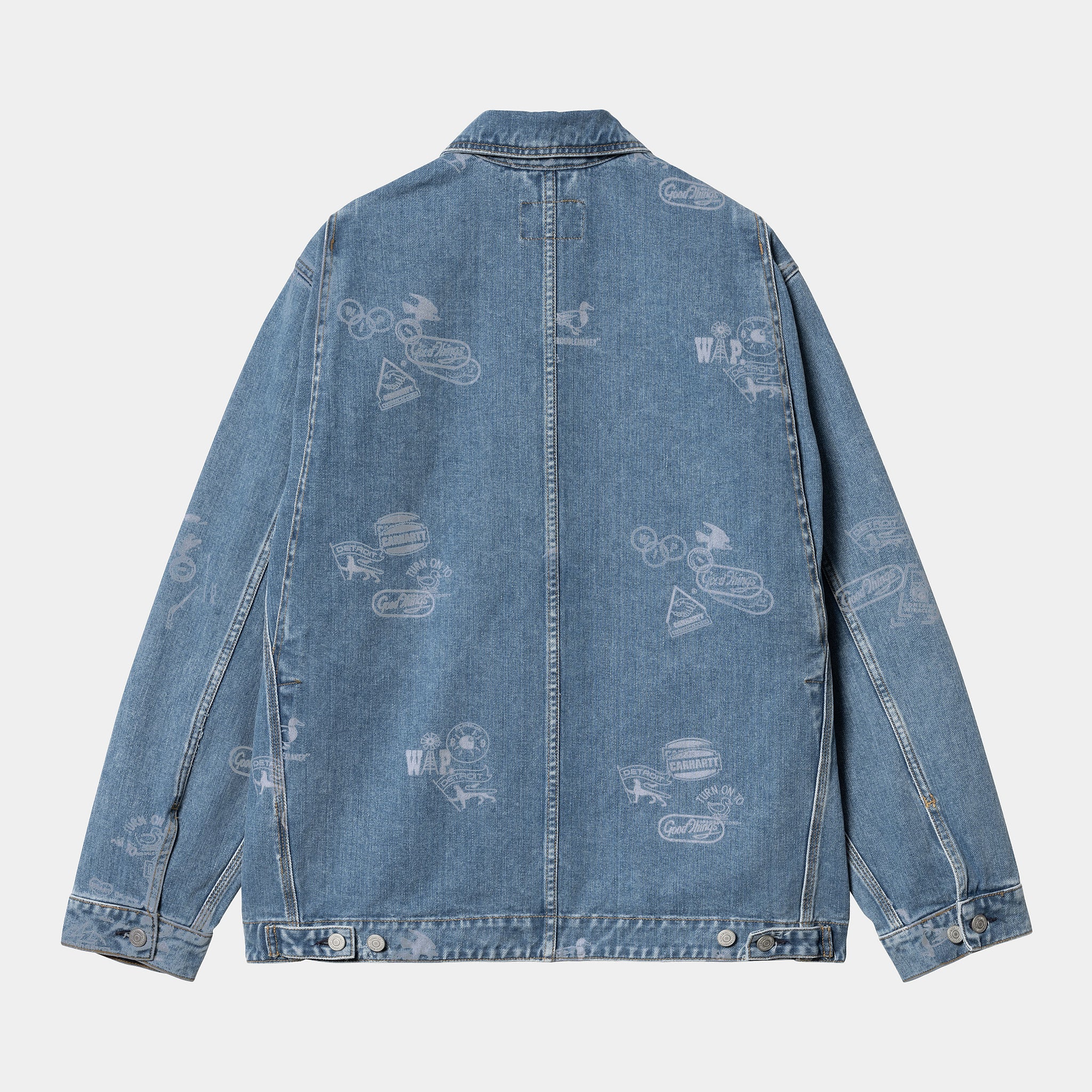 Stamp Jacket (Stamp Print, Blue bleached)