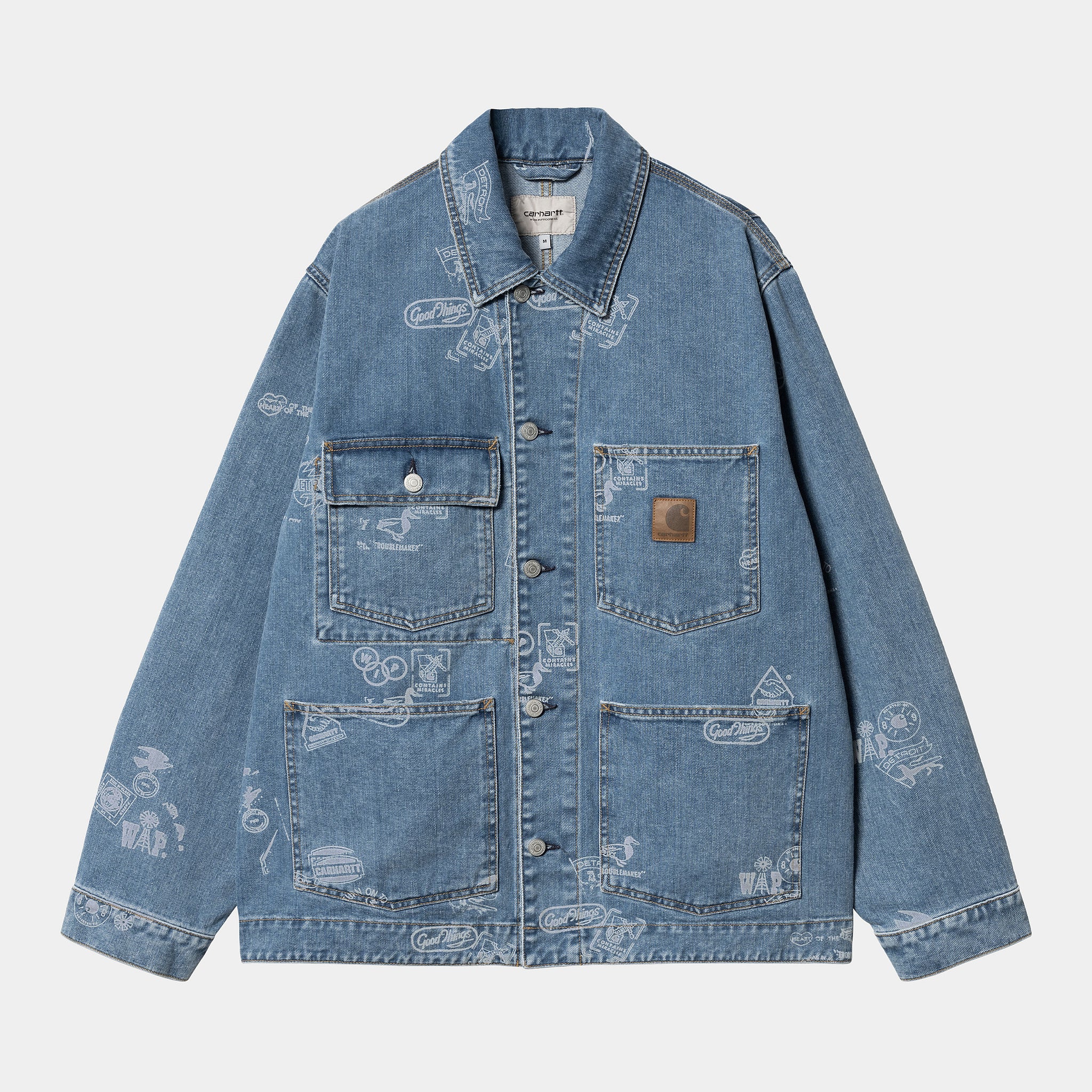 Stamp Jacket (Stamp Print, Blue bleached)