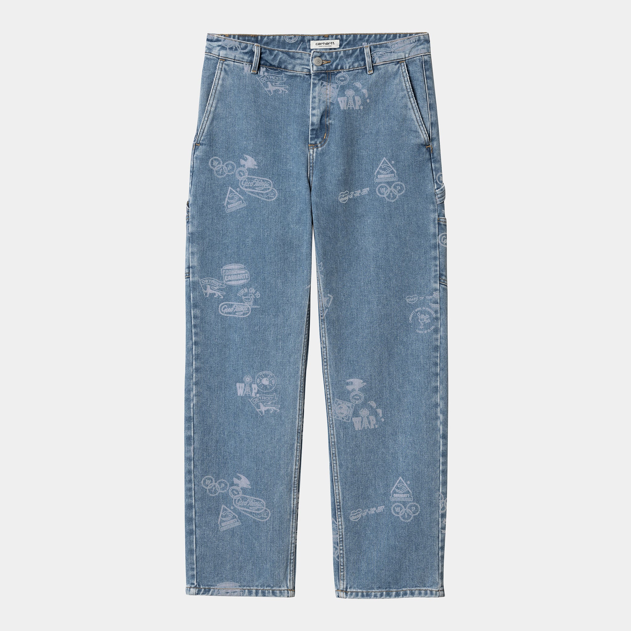 Carhartt WIP Stamp Pant (Stamp print, blue bleached)