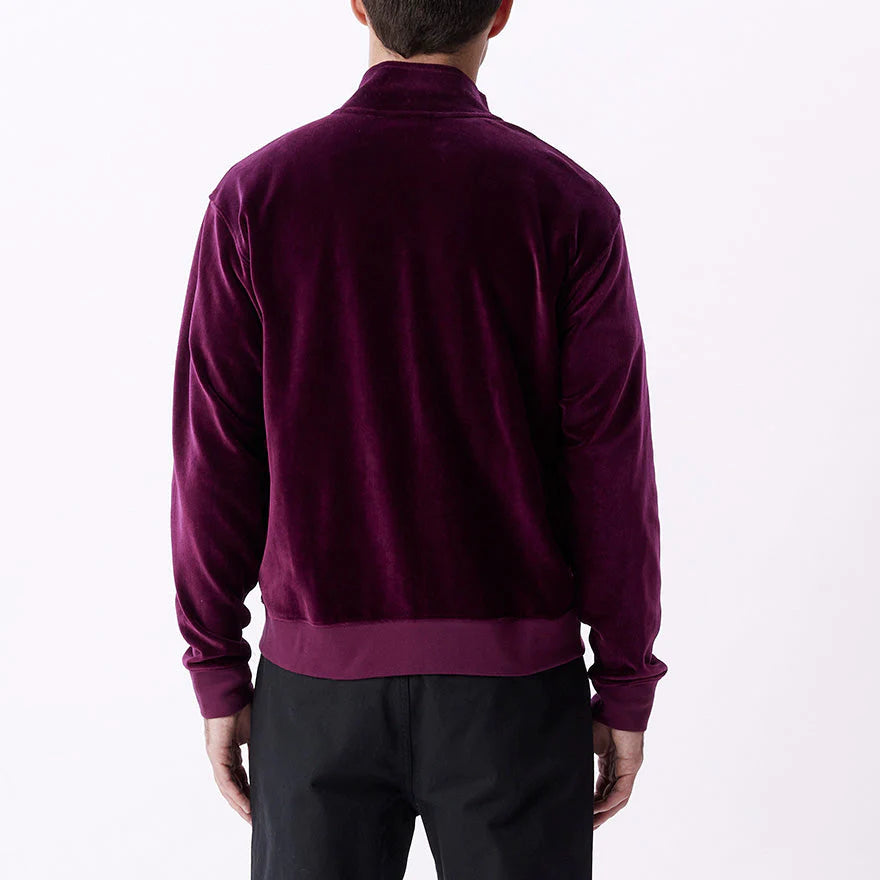 Provecal Velout Zip-up Mock (Beetroot Multi)