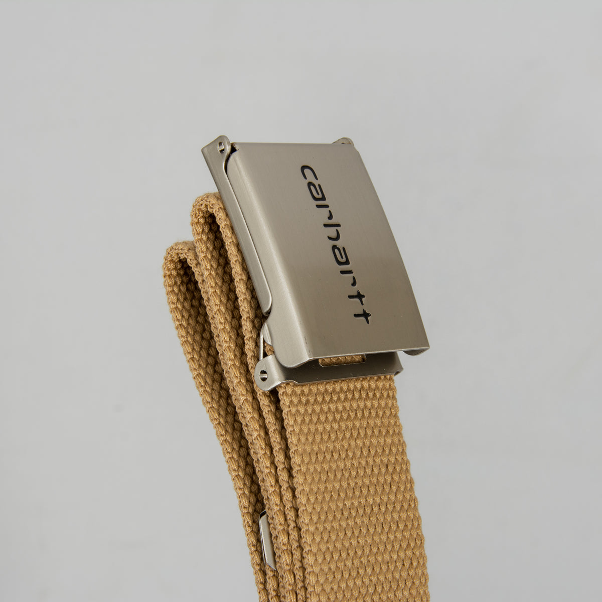 Clip Belt Chrome Polyester Canvas (Dusty H Brown)