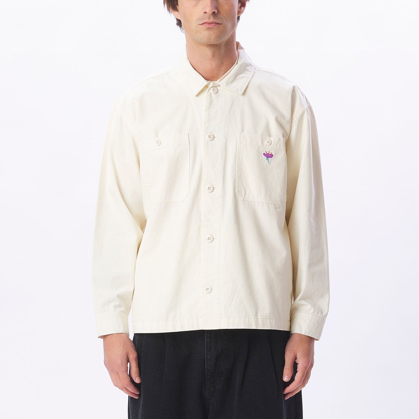 Contrast Shirt Jacket (Unbleached)