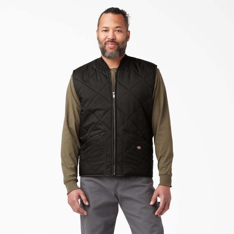 Diamond Quilted Vest (Black)