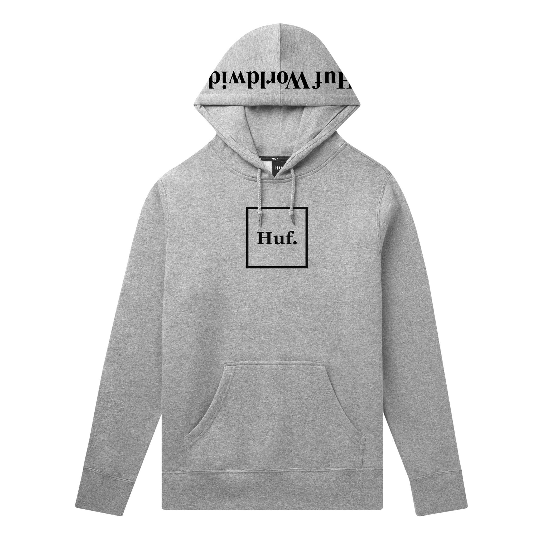 Hooded Essentials Box Logo Sweatshirt (Grey Heather)