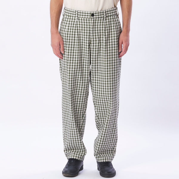 Fubar Pleated Plaid Pant (Unbleached Multi)