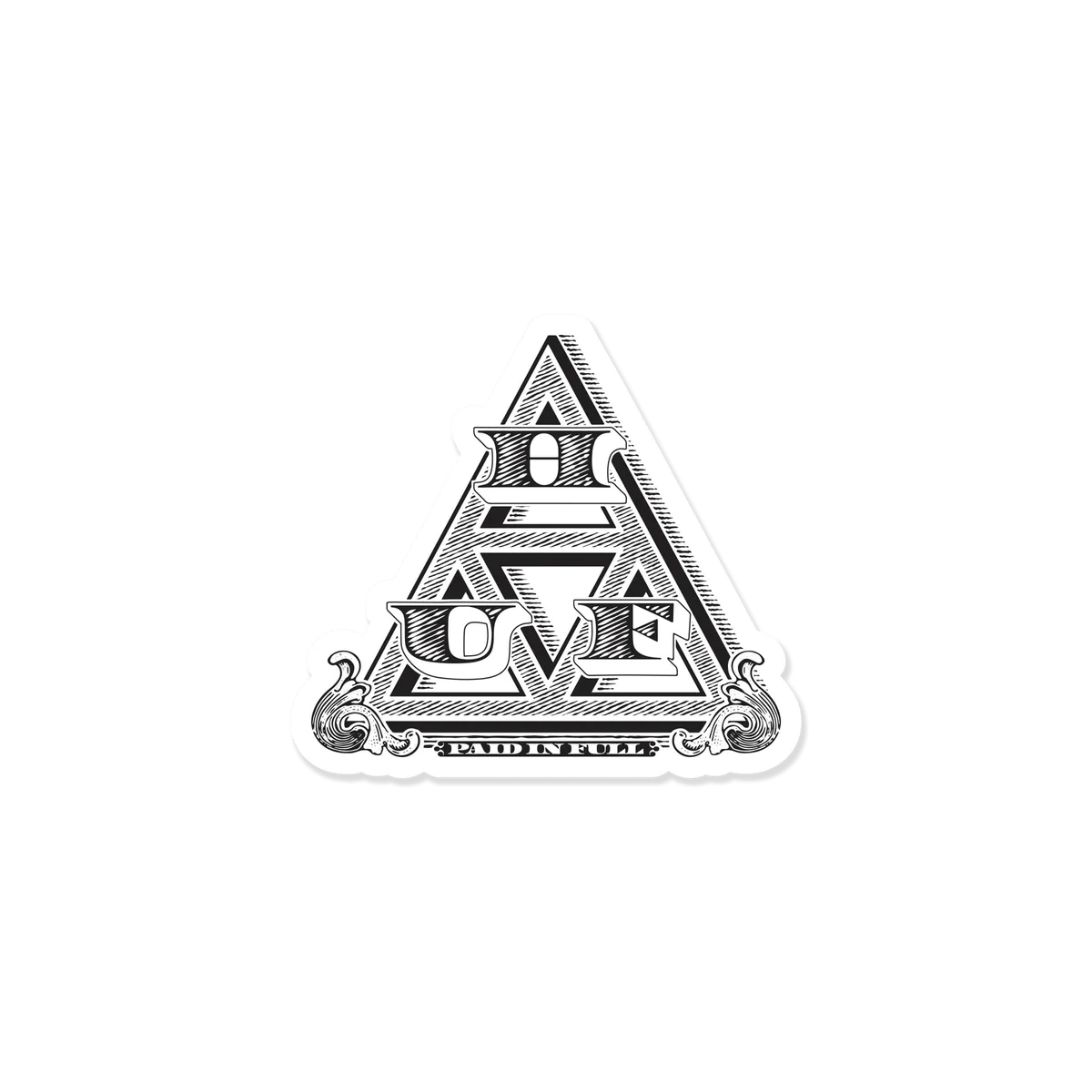 Paid in Full Sticker (White)